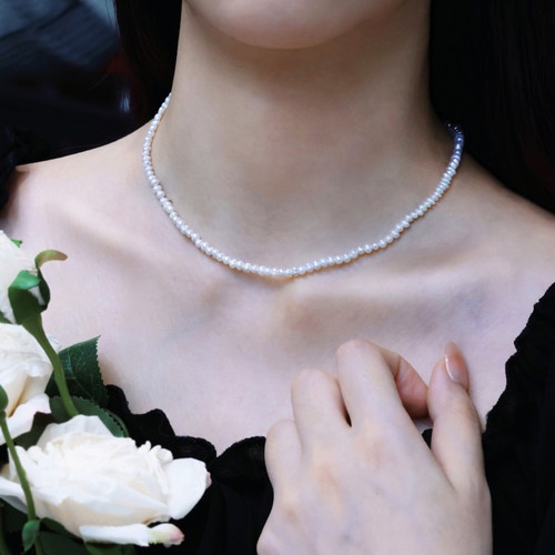 极细小米链锁骨小项链叠戴迷你