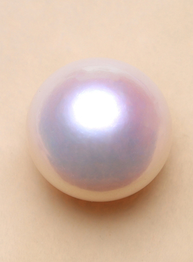 AAA13MM爱迪生圆珠天然白色裸珠淡水珍珠高光白透粉定制吊坠戒指