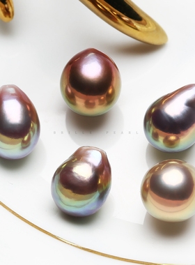 【精品牛油果限定】S级天然淡水巴洛克珍珠孔雀绿糖纸金属极光BME