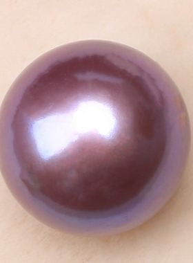 14MM天然特大爱迪生珍珠散珠面珠紫色彩色珍珠戒指项链吊坠耳钉女