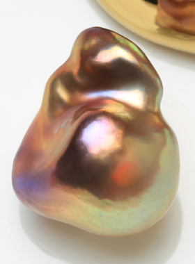 【小巴清仓】17MM天然淡水巴洛克珍珠极光牛油果鱼尾炫巴捡漏 BNU