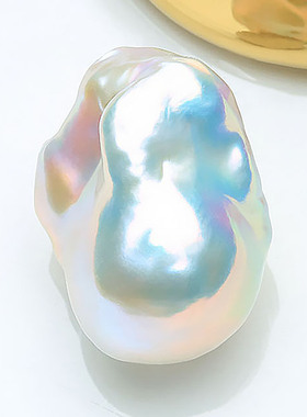 【极光蓝血巴】13MM天然淡水巴洛克珍珠白色冷光银蓝精选散珠BTH