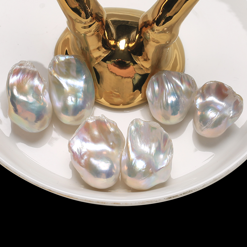 天然淡水巴洛克珍珠面珠配对优选