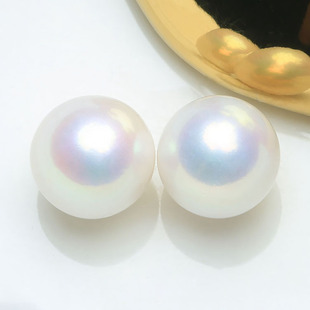 【天女光限定】正圆3A少瑕天然淡水AK珍珠极光蓝血小灯泡散珠配对