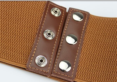 厘米牛皮修身松紧腰带