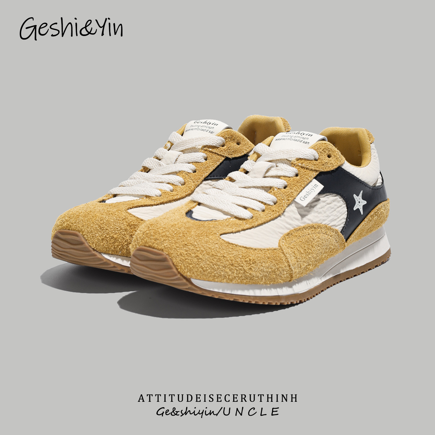 歌诗茵厚底阿甘鞋女2025年新款秋季复古运动休闲鞋百搭轻便跑步鞋