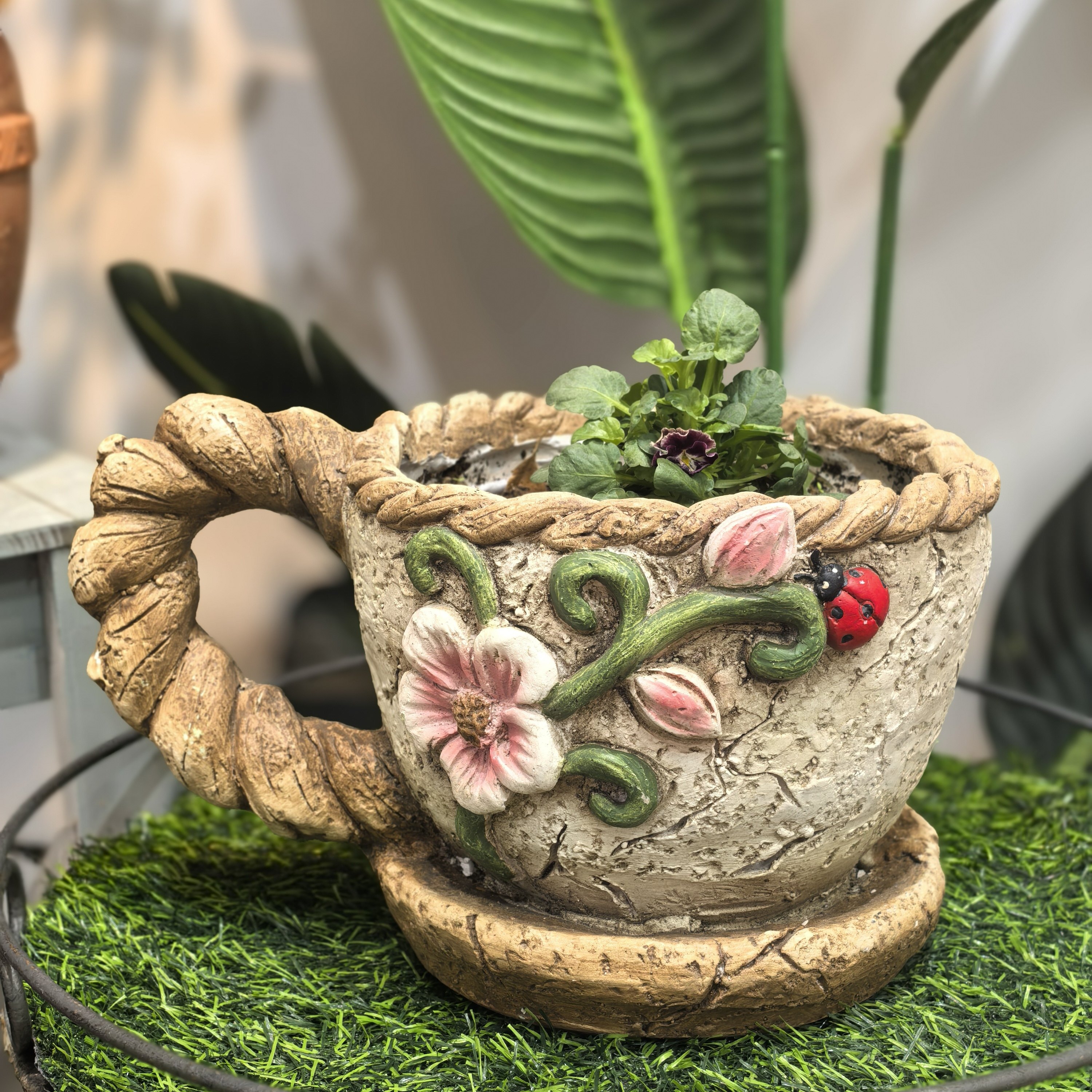 复古做旧茶杯花盆多肉花盆花园庭院家居阳台绿植摆件,鲜花速递/花卉仿真/绿植园艺,花盆,淘宝优惠券,粉丝福利购,淘宝优惠卷