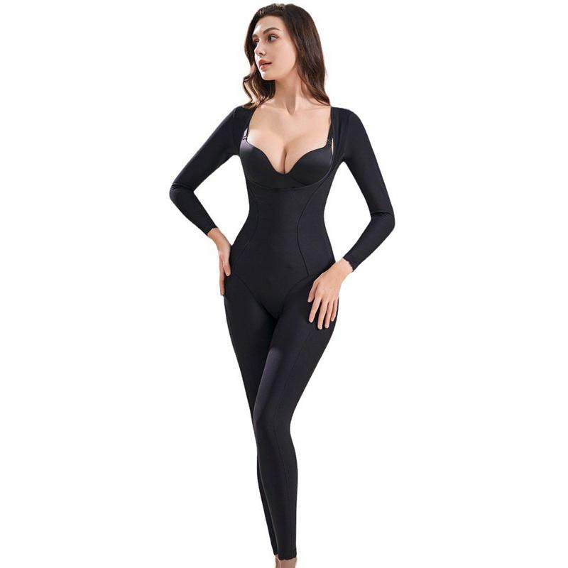 西施尔冬保暖加绒塑身衣收腹束腰产后美体塑形衣长裤开档连体衣