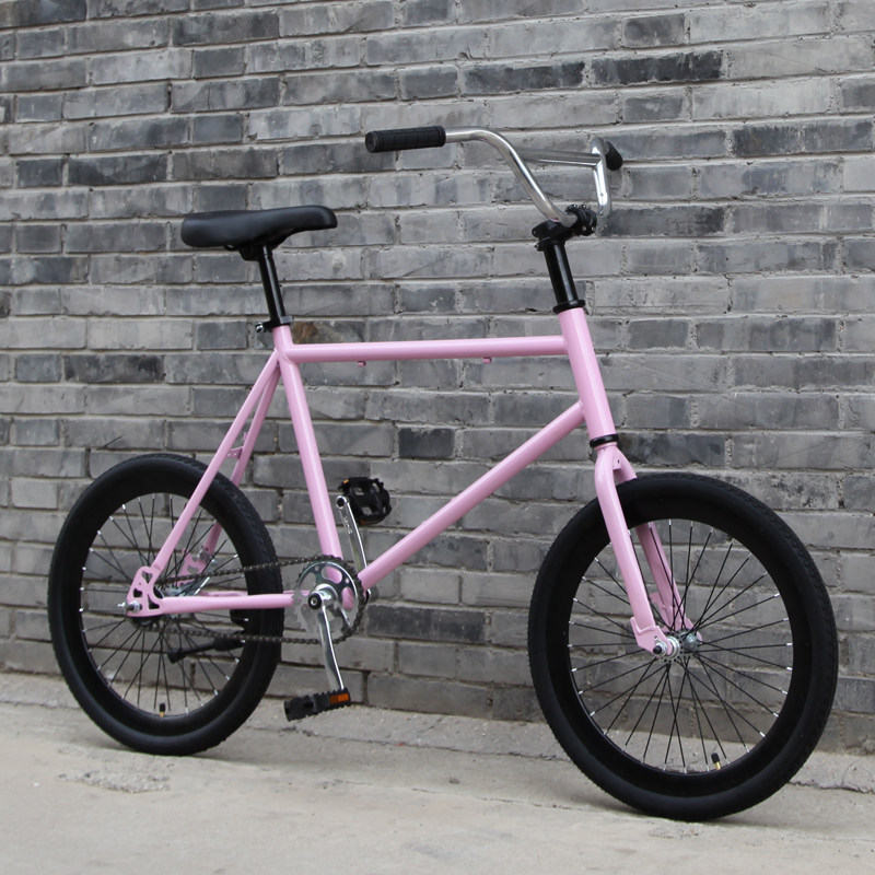 死飞自行车20寸翘头倒刹男女学生孩子儿童成人轻便弯把青少年单车