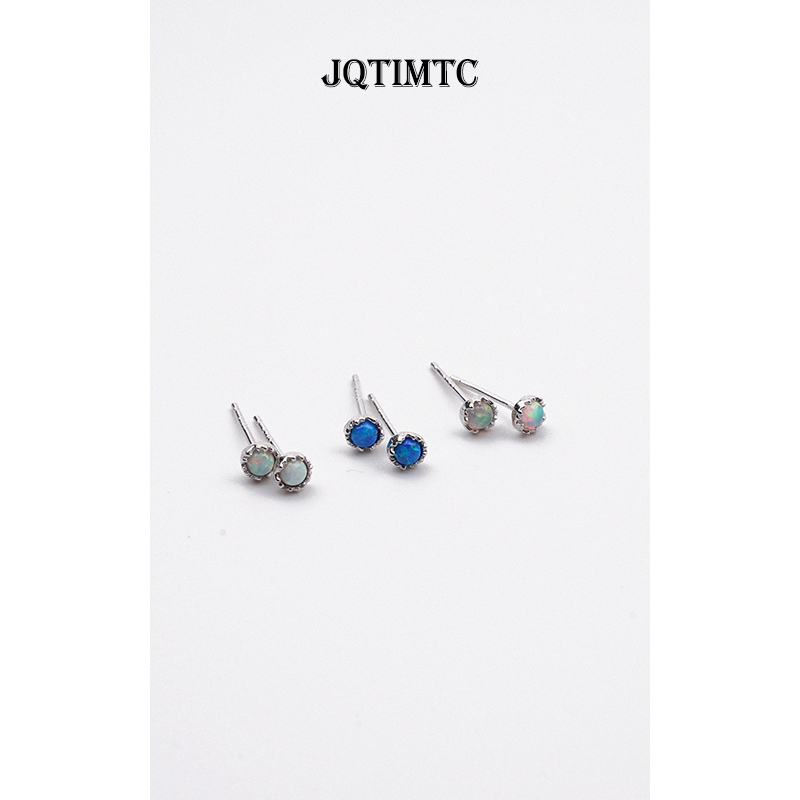 人造欧泊石简约风耳钉