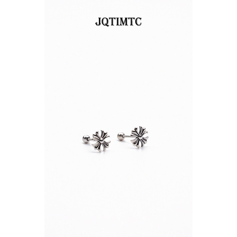 通体s925纯银复古风耳钉