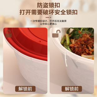 外卖锁扣饭盒打包盒带盖圆形防漏塑料饭盒可微波炉加热一次性餐盒