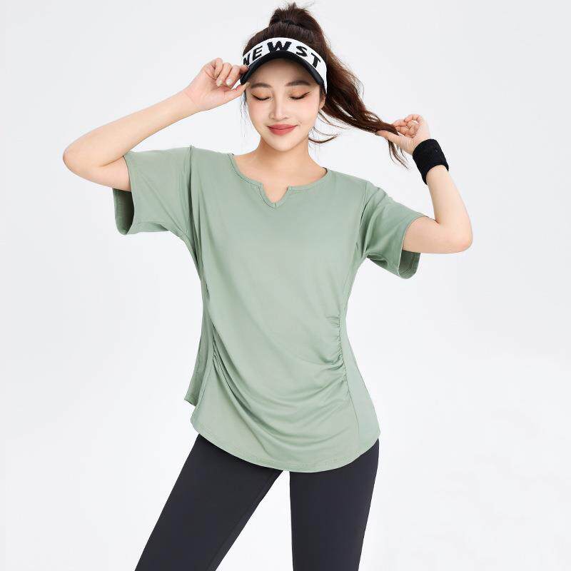 运动衣女健身房专用夏季新款户外速干跑步套装宽松透气短袖瑜伽服