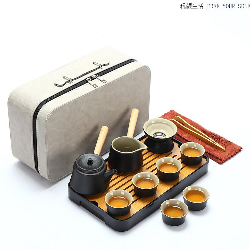小一整套轻奢功夫茶具套装陶瓷泡茶杯茶台户外茶壶喝茶盘