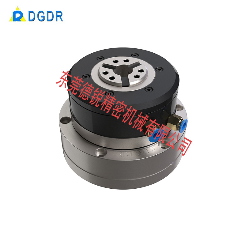 德锐卡盘MC-110中空气压回转夹头气缸前置式高速旋转气动卡盘厂家