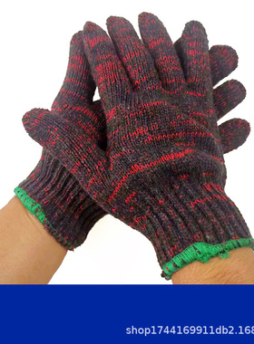 劳保手套工作耐磨工机修人白色耐防护纱线加厚防护作业棉纱手套