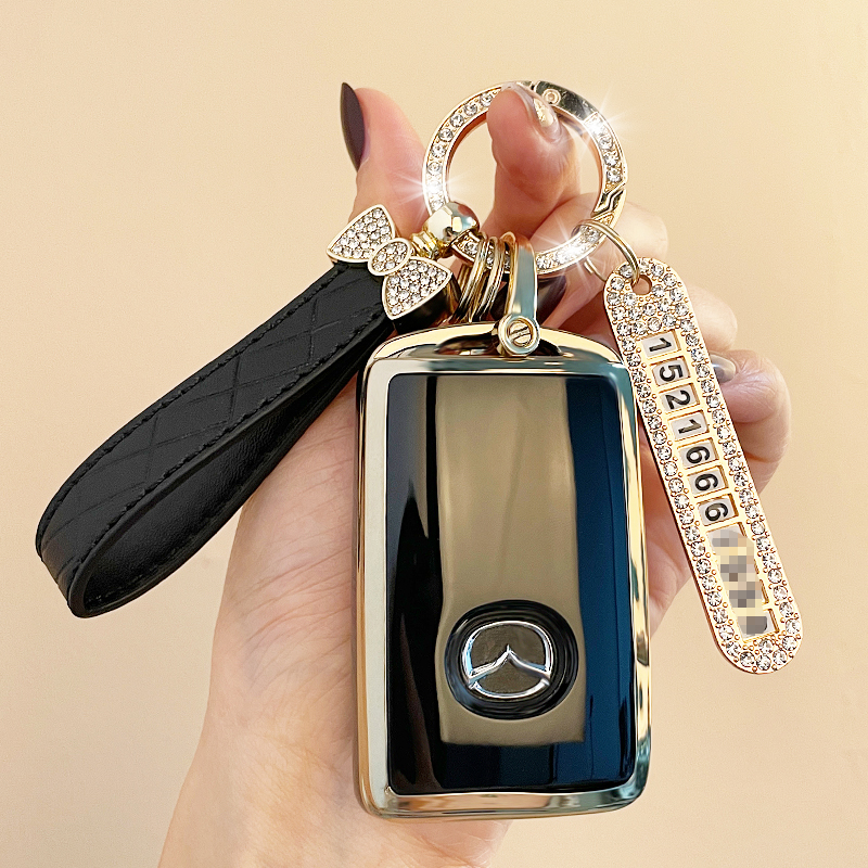 适用于马自达汽车钥匙套3昂克赛拉壳扣CX30/cx4全包cx5cx8高档新