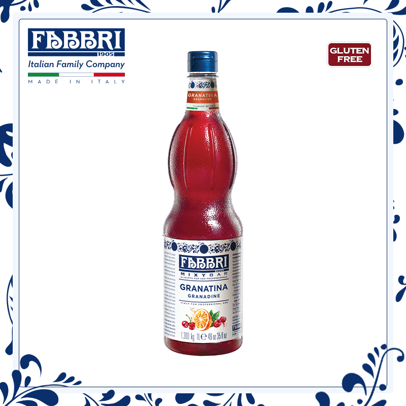 法布芮Fabbri 红石榴糖浆汁Granadine Syrup 意大利进口 1.3kg/1L 咖啡/麦片/冲饮 糖浆 原图主图