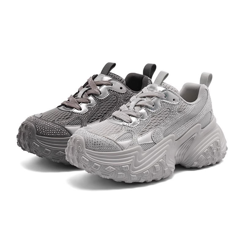 明星同款厚底老爹鞋女款2025新款秋冬季防滑休闲百搭运动鞋水钻鞋