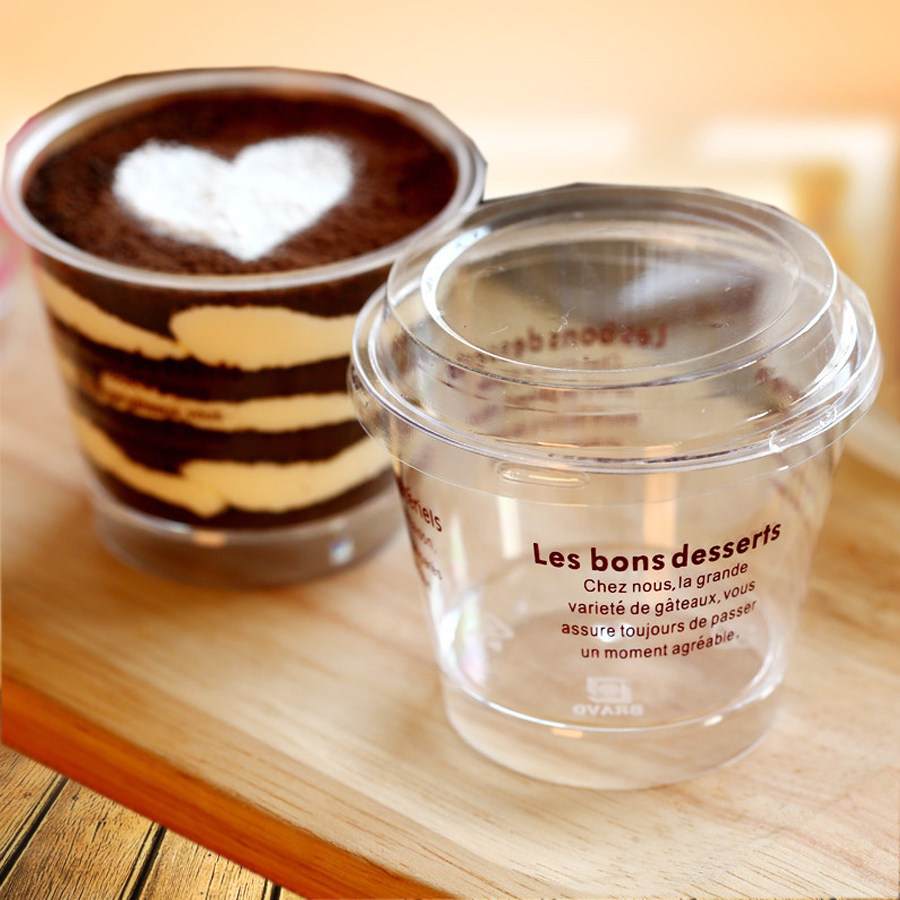 慕斯杯木糠杯蛋糕提拉米苏果冻布丁杯塑料配盖勺奥利奥杯20个装