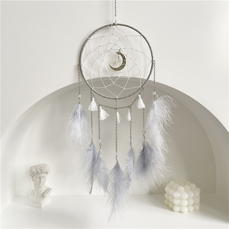 MS0098 ins民宿风墙面装饰品捕梦网月亮风铃捕梦网女生卧室挂饰