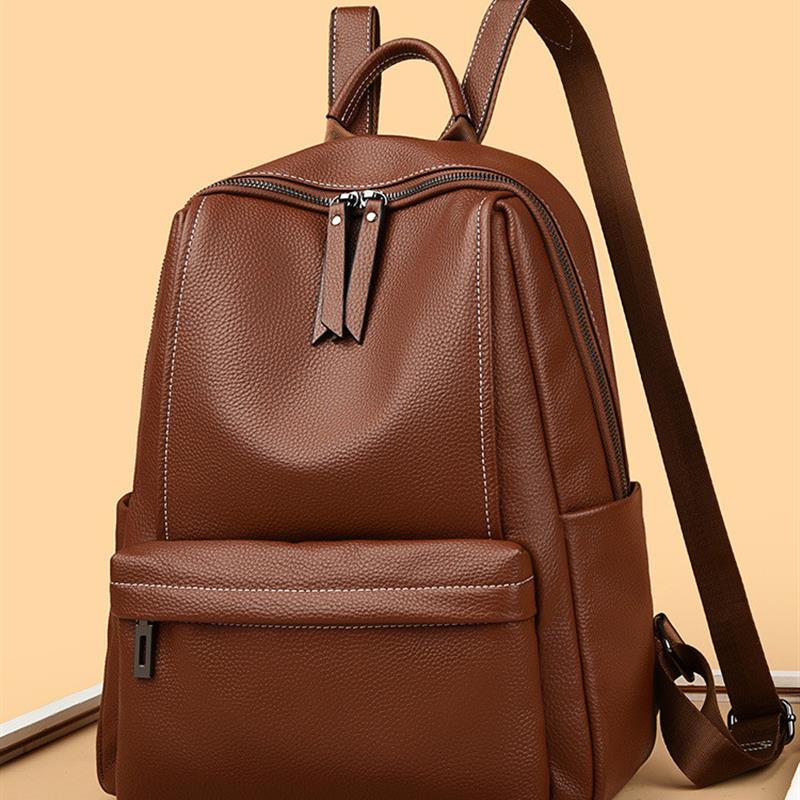 新款真皮女包头层牛皮大容量男女同款背包时尚女高级感女士双肩包