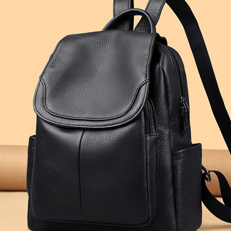 头层牛皮双肩包女真皮女包2025新款多功能书包大容量休闲旅行背包