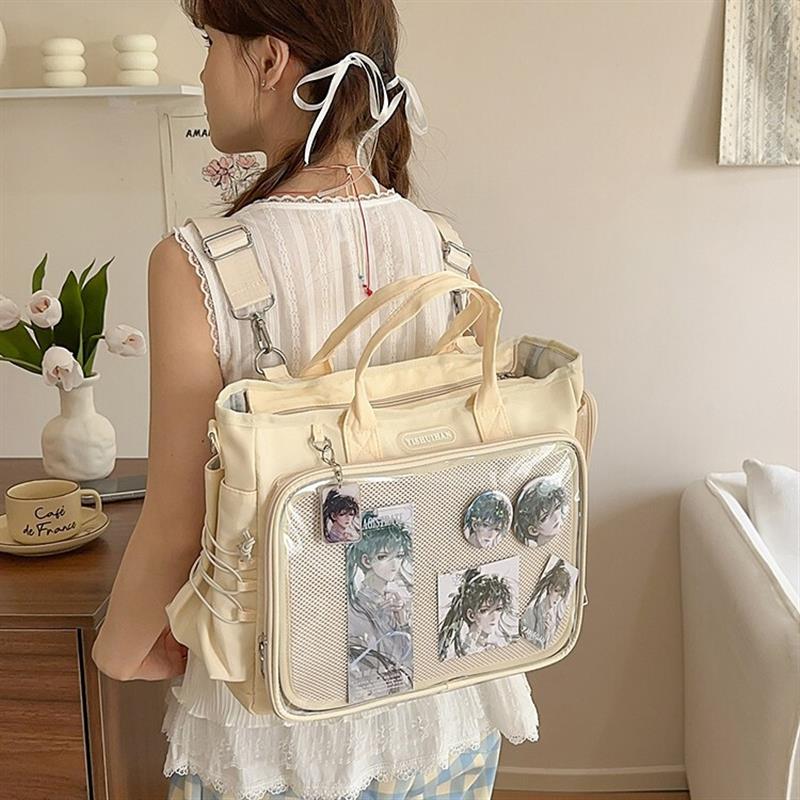 新款斜挎痛包大容量学生党二次元大容量高颜值初中生单肩双肩多用