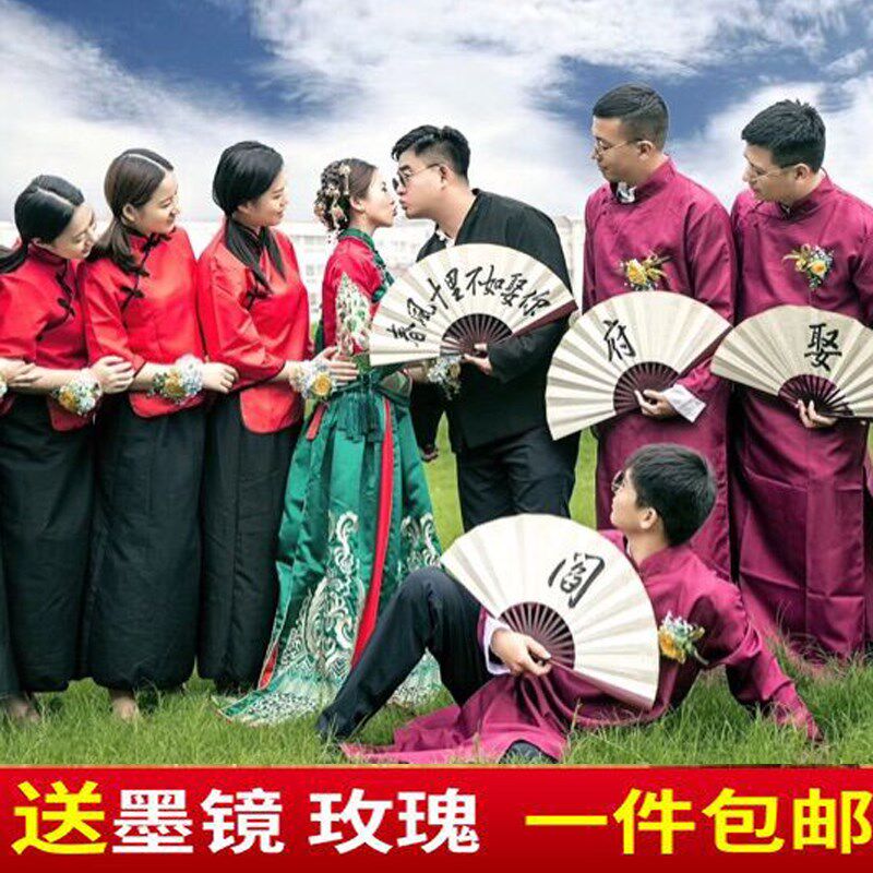 Chinese style Wedding dress Groomsman Bridesmaid Dresses man The gown Robe Coat Republic of China ancient costume Crosstalk Brothers group full dressin the Women's clothing/Boutique , Costume/National costume/Stage costumes , National costume/Costumes  category - from Buy2taobao.com to provide professional Taobao agent buy service