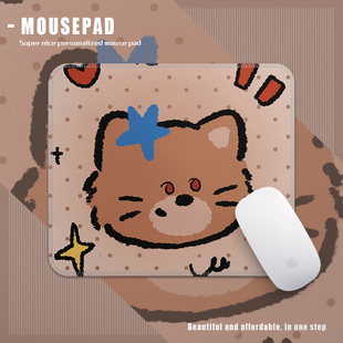 复古卡通可爱小熊小猫鼠标垫橡胶办公桌垫260x210mm学生专用小号