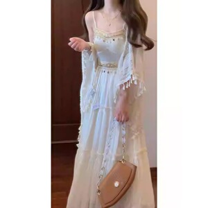 法式温柔风超好看吊带连衣裙开衫两件套海边度假风仙女裙2026夏季