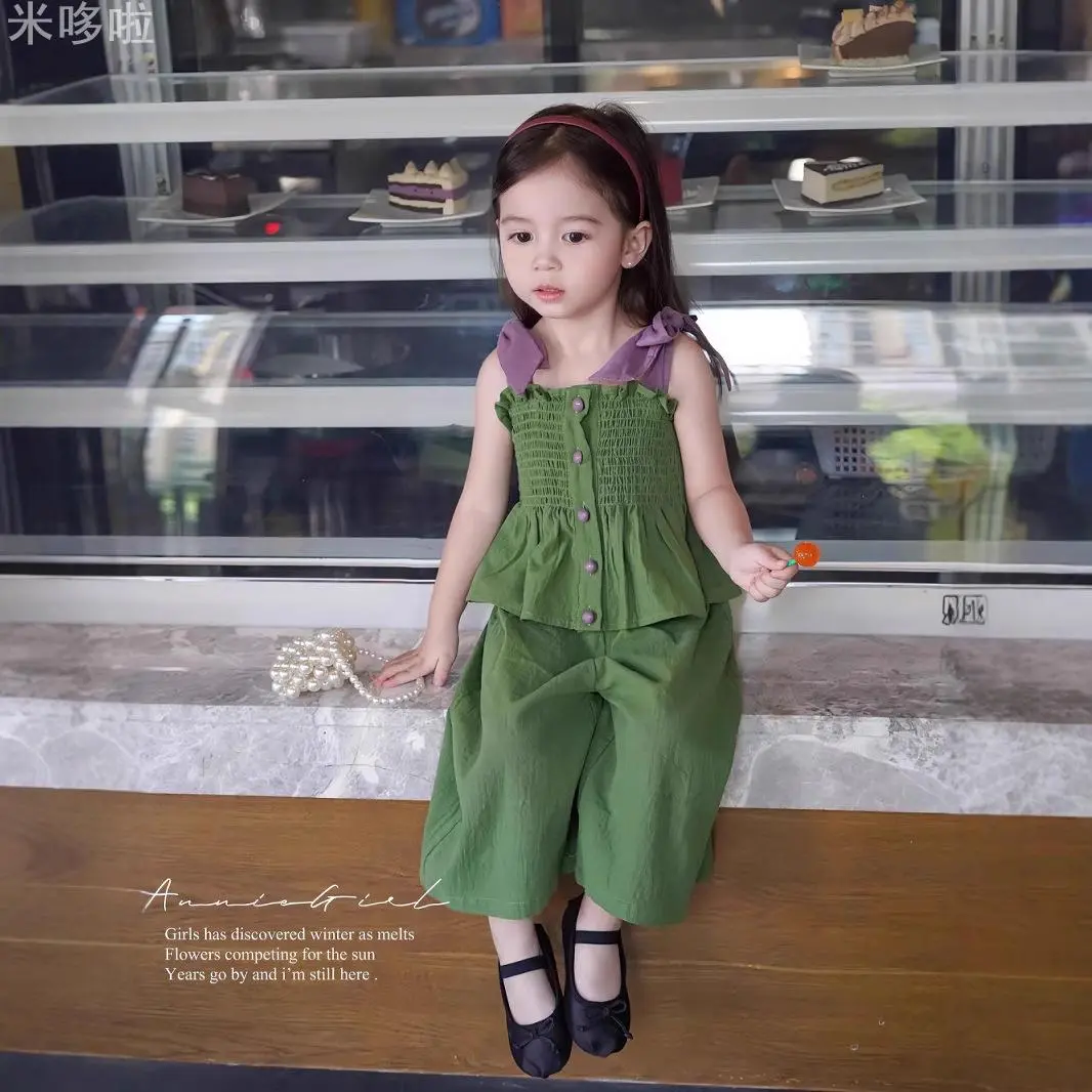 女童套装韩系童装夏季新款女宝宝吊带背心阔腿裤两件套儿童时尚潮,童装/婴儿装/亲子装,套装,淘宝优惠券,粉丝福利购,淘宝优惠卷
