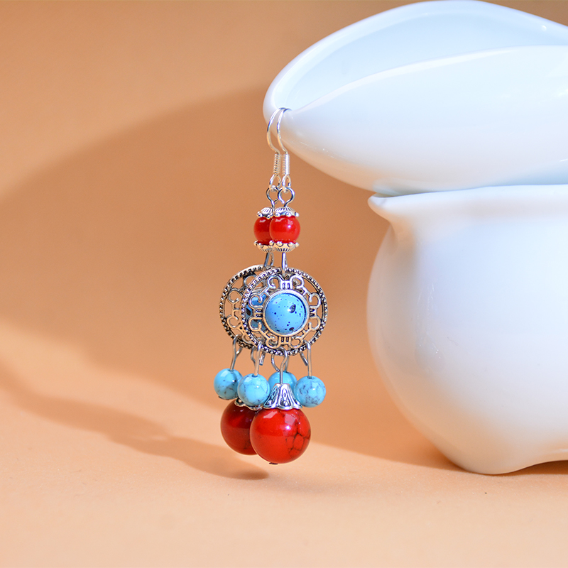 耳环女民族风饰品藏式异域撞色