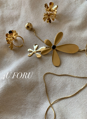 法式轻奢重工金属花朵夸张度假戒指小众设计高级手饰独特个性指环