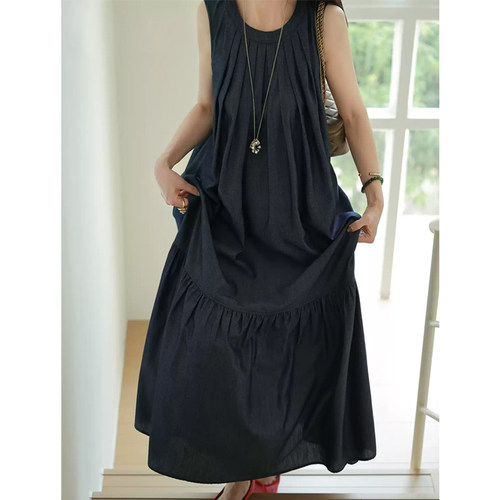 特私服大爱 日常松弛时髦ONE-PIECE大袍子薄棉天丝连衣裙