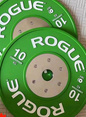 杠铃片大孔ROGUE竞技片举重橡胶片彩色组合片高端健身房工作室