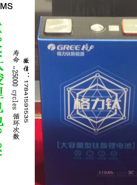 TOPBMS钛酸锂电池全新110AH格力钛银隆储能电池2.3V快充低温-50度