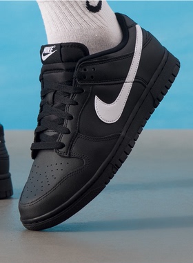Nike耐克男鞋DUNK LOW RETRO黑色白勾运动休闲鞋滑板鞋IO7606