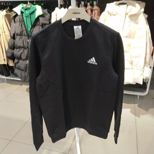 阿迪达斯秋冬男装刺绣logo圆领加绒卫衣长袖上衣休闲运动服GV5295