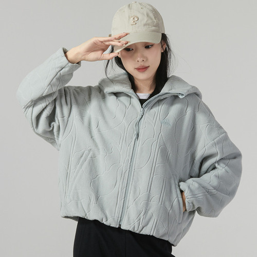 Adidas女子连帽仿羊羔绒夹克外套