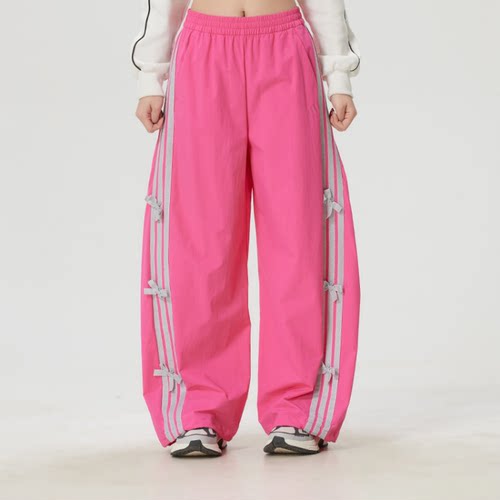 Adidas女宽松运动香蕉裤扭扭裤