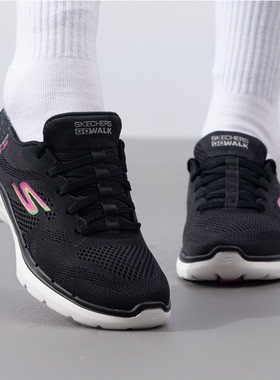 Skechers斯凯奇闪穿鞋女子一脚蹬健步鞋轻质缓震休闲运动鞋124627