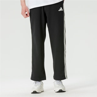 Adidas男26夏新款卫裤三条杠针织轻薄透气直筒长裤KR2543 KR2544