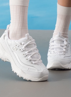 Skechers斯凯奇新款时尚蛇纹厚底老爹鞋女子复古休闲熊猫鞋11979