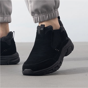 Skechers/斯凯奇男鞋冬新款加绒保暖一脚穿轻便舒适休闲鞋237283C