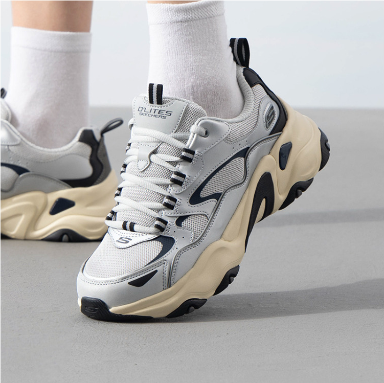 Skechers男子网布休闲熊猫老爹鞋