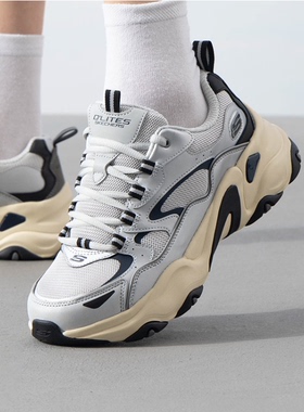 Skechers斯凯奇男子网布DLITE5.0厚底休闲熊猫老爹鞋232490