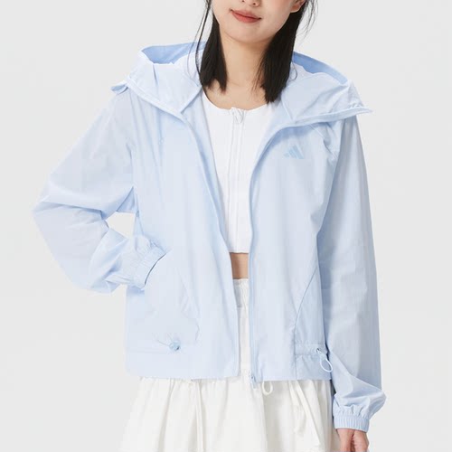 adidas女运动休闲连帽夹克外套