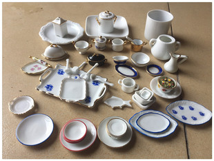 OB11网红同款 ment 迷你厨房微缩碗碟盆锅碗瓢厨具娃屋配件食玩Re