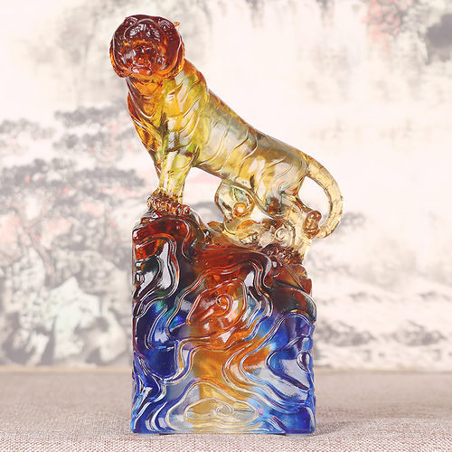 古法琉璃工艺品印章刻字纪念品